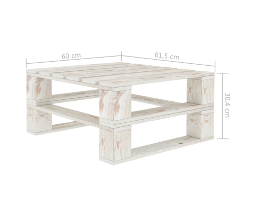 Mesa de palés para jardín madera blanco