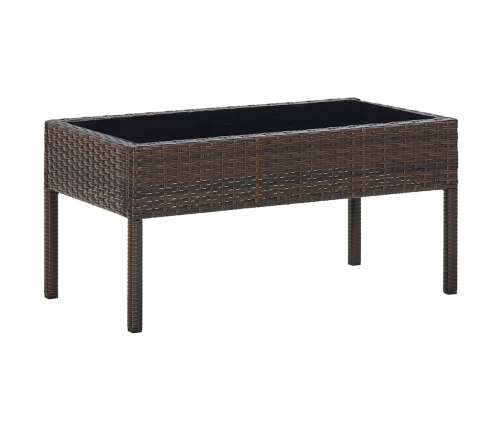 vidaXL Mesa de jardín ratán sintético marrón 75x40x37 cm