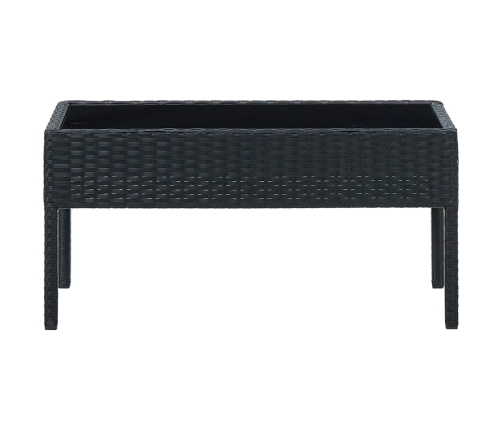 Mesa de jardín ratán sintético negro 75x40x37 cm