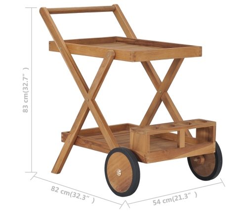 Carrito del té de madera maciza de teca