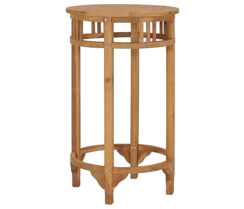 Mesa alta de bar de madera maciza de teca Ø 60 cm