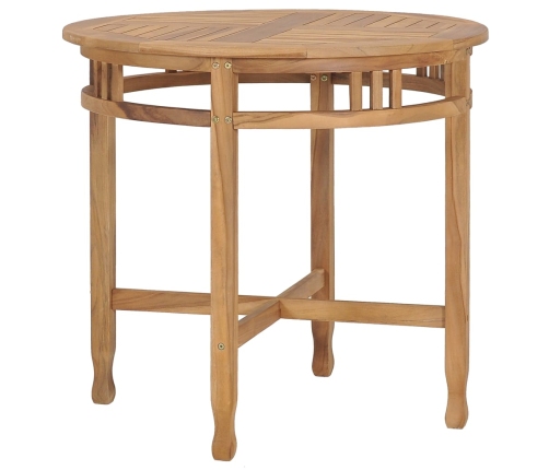 Mesa de comedor de madera maciza de teca Ø 80 cm