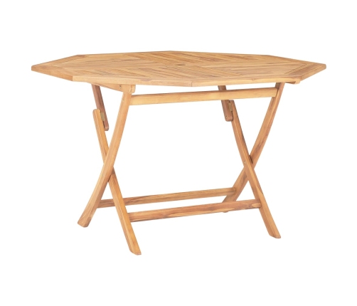 Mesa de jardín plegable de madera maciza de teca 120x120x75 cm