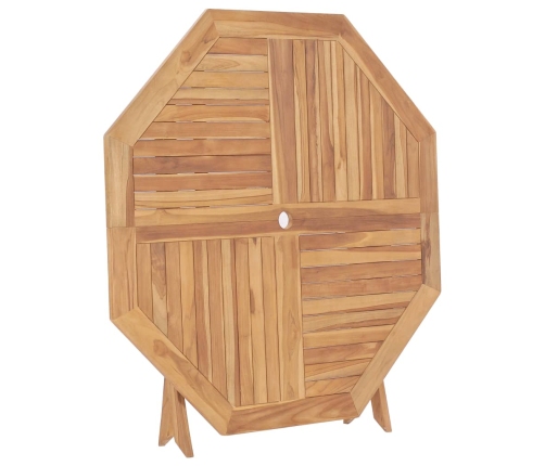 Mesa de jardín plegable de madera maciza de teca 120x120x75 cm