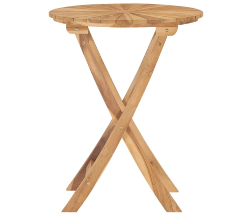 Mesa de jardín plegable madera maciza de teca Ø 60 cm