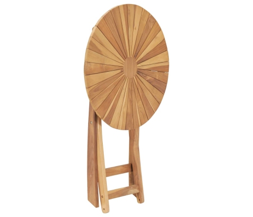 Mesa de jardín plegable madera maciza de teca Ø 60 cm