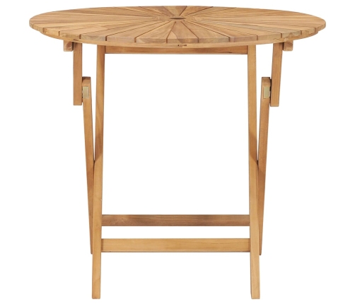 vidaXL Mesa de jardín plegable madera maciza de teca Ø 85 cm