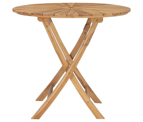 Mesa de jardín plegable madera maciza de teca Ø 85 cm