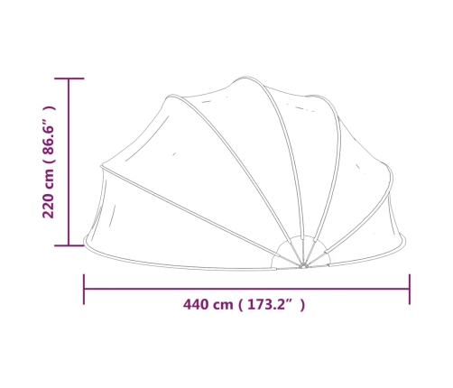 Cubierta capota de piscina 440x220 cm