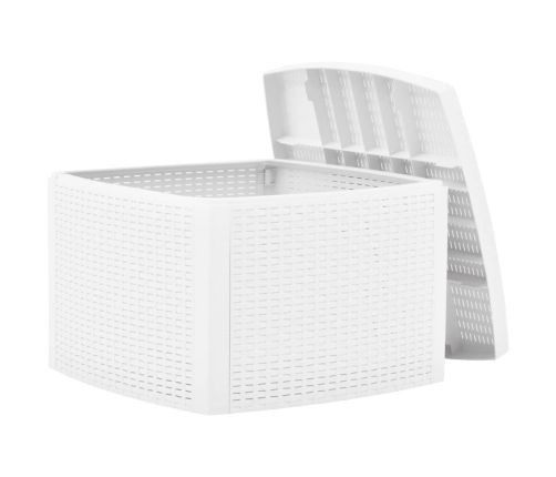 Mesa auxiliar de plástico blanco 54x54x36,5 cm