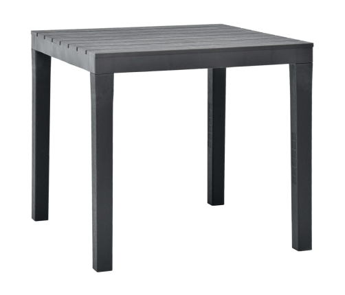 vidaXL Mesa de jardín de plástico gris antracita 78x78x72 cm