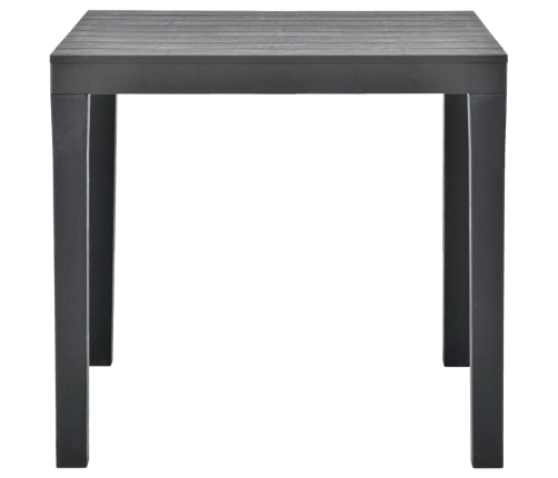 vidaXL Mesa de jardín de plástico gris antracita 78x78x72 cm