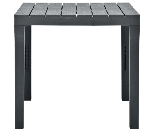 vidaXL Mesa de jardín de plástico gris antracita 78x78x72 cm