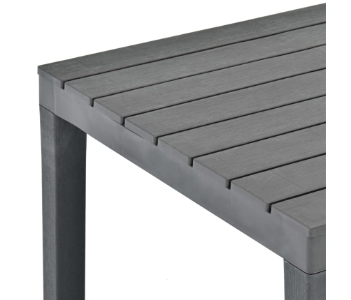 vidaXL Mesa de jardín de plástico gris antracita 78x78x72 cm