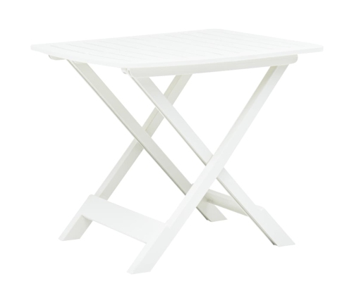 Mesa de jardín plegable de plástico blanco 79x72x70 cm