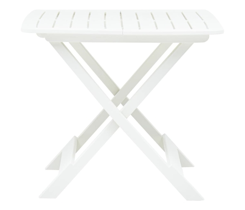 Mesa de jardín plegable de plástico blanco 79x72x70 cm