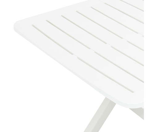 Mesa de jardín plegable de plástico blanco 79x72x70 cm