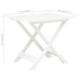 Mesa de jardín plegable de plástico blanco 79x72x70 cm