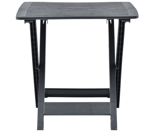 Mesa de jardín plegable de plástico gris antracita 79x72x70 cm