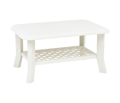 vidaXL Mesa de centro de plástico blanco 90x60x46 cm