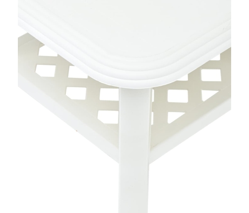 vidaXL Mesa de centro de plástico blanco 90x60x46 cm