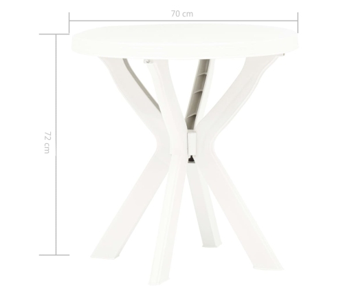 Mesa bistro blanca plástico Ø70 cm