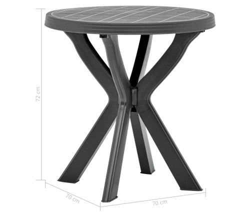 Mesa bistro gris antracita plástico Ø70 cm