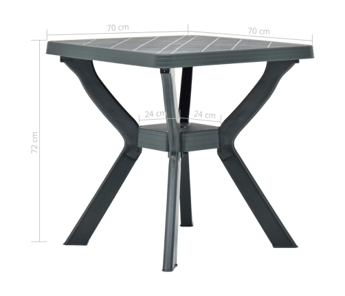 Mesa bistró plástico gris antracita 70x70x72 cm