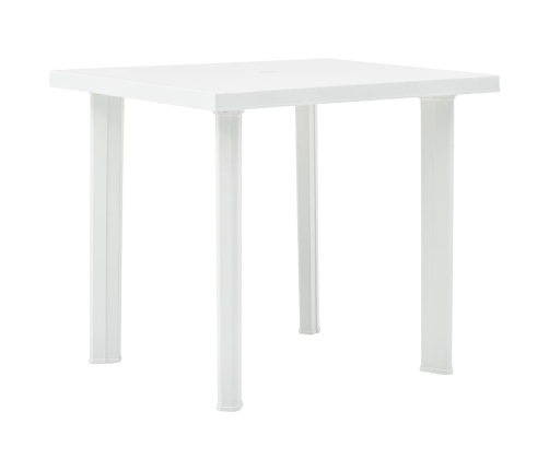 vidaXL Mesa de jardín de plástico blanco 80x75x72 cm