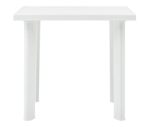 vidaXL Mesa de jardín de plástico blanco 80x75x72 cm