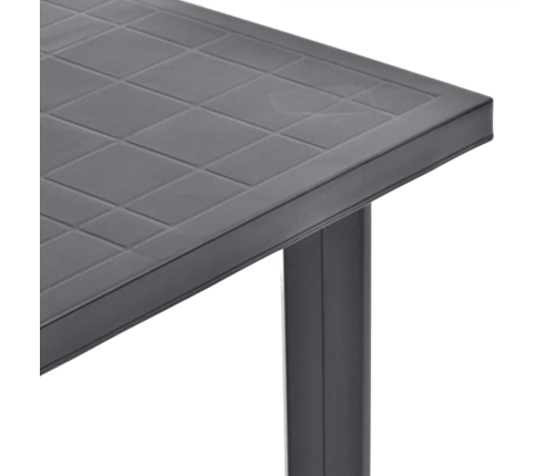 Mesa de jardín de plástico gris antracita 80x75x72 cm