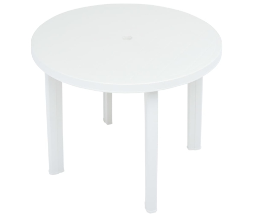 Mesa de jardín de plástico blanco 89 cm