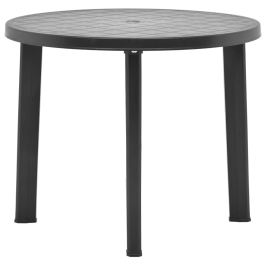 Mesa de jardín de plástico gris antracita 89 cm