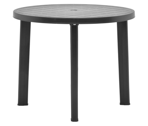 Mesa de jardín de plástico gris antracita 89 cm