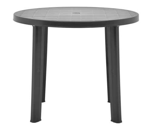 Mesa de jardín de plástico gris antracita 89 cm