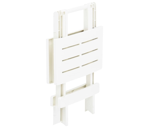 Mesa plegable de jardín plástico blanco 45x43x50 cm