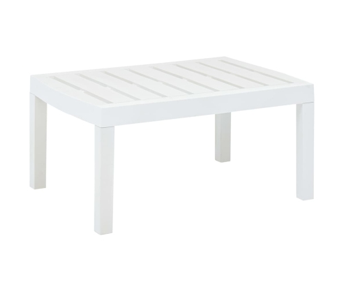 vidaXL Mesa de jardín de plástico blanco 78x55x38 cm