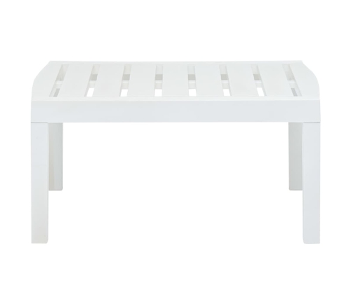 vidaXL Mesa de jardín de plástico blanco 78x55x38 cm