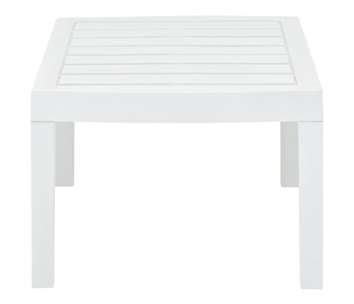 vidaXL Mesa de jardín de plástico blanco 78x55x38 cm