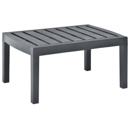 Mesa de jardín de plástico gris antracita 78x55x38 cm