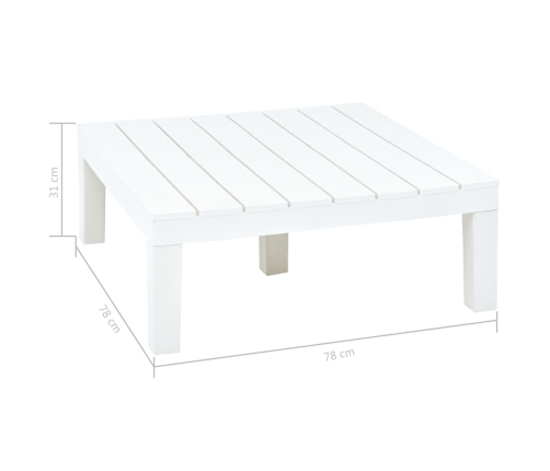 Mesa de jardín de plástico blanco 78x78x31 cm