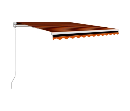 Toldo manual retráctil naranja y marrón 300x250 cm