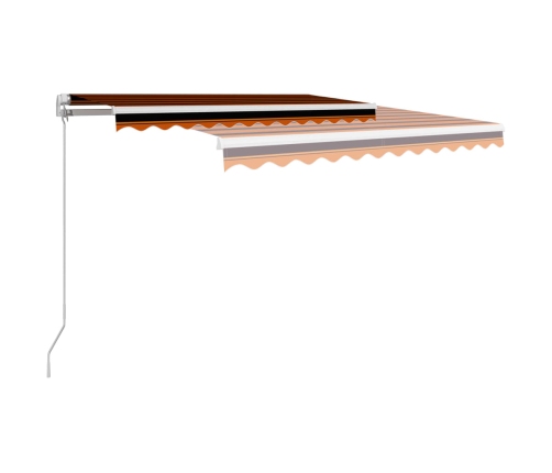 Toldo manual retráctil naranja y marrón 300x250 cm