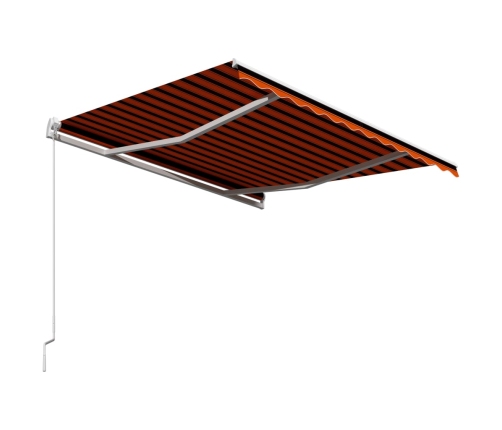 Toldo manual retráctil naranja y marrón 300x250 cm