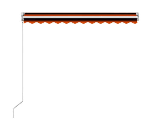 Toldo manual retráctil naranja y marrón 300x250 cm