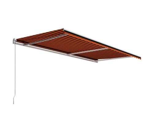 Toldo manual retráctil naranja y marrón 600x300 cm