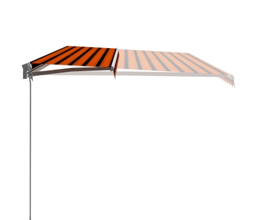 Toldo manual retráctil naranja y marrón 600x300 cm