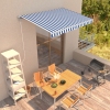 Toldo automático retráctil azul y blanco 350x250 cm