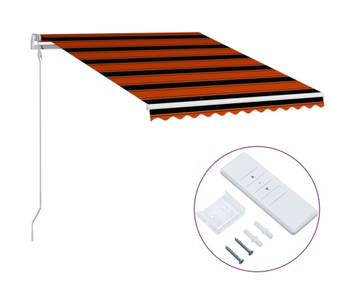 Toldo retráctil automático naranja y marrón 350x250 cm