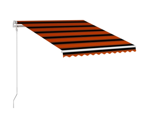 Toldo retráctil automático naranja y marrón 350x250 cm